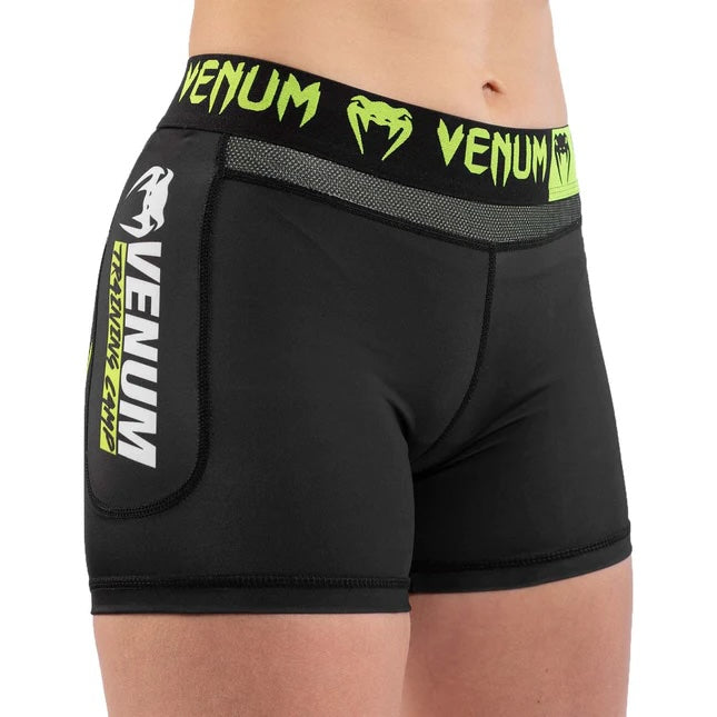 VTC 3 Compression Shorts for Women - Black/Neo Yellow
